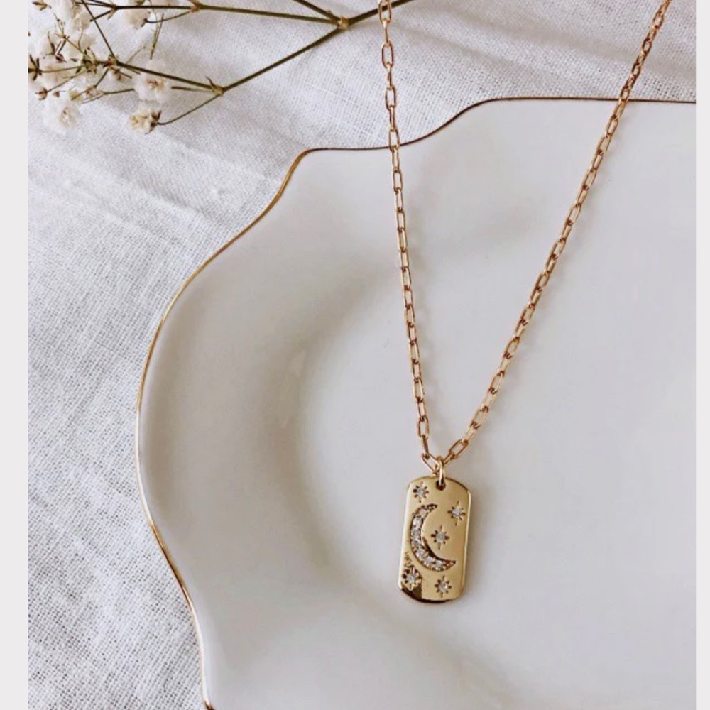 Moon Charm Necklace 18 inch